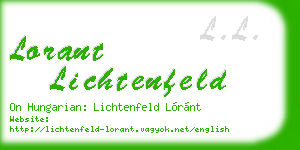 lorant lichtenfeld business card